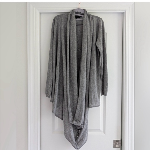 Alice + Olivia base cowl neck sweater cardigan wrap - Picture 2 of 5